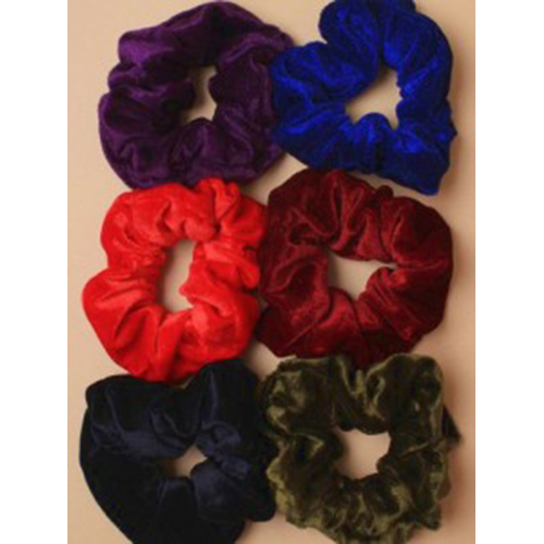 Scrunchies Velvet Fabric School Colours Scrunchies (7283)