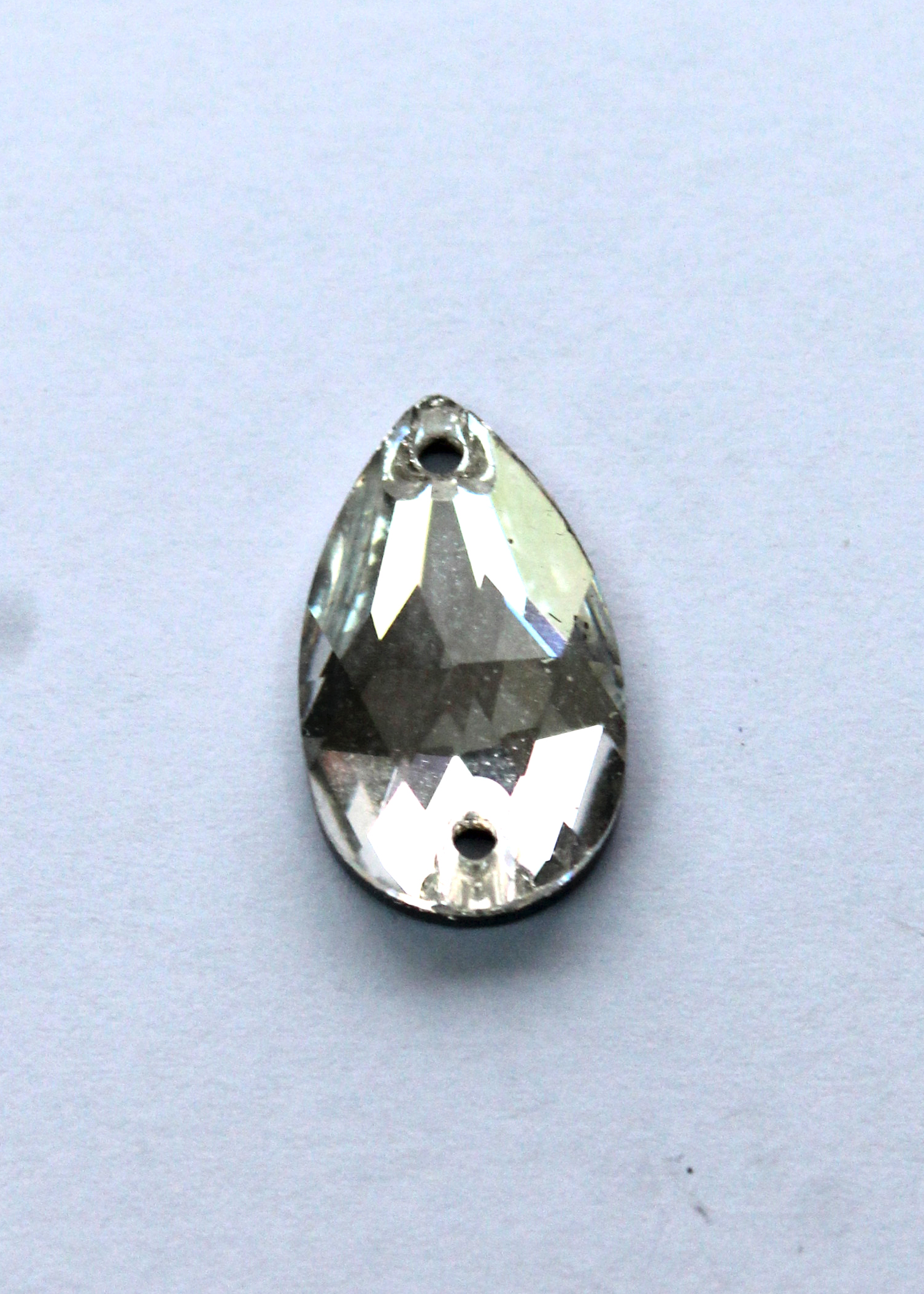 Swarovski Crystal Teardrop 18 X 10.5 mm Sew on 2 holes Crystal Flat Back